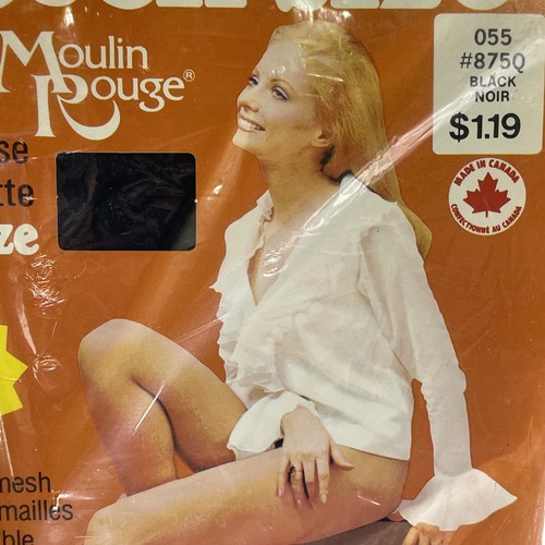 Vintage 1970s Pantyhose Agnetha Fältskog Singer Black Panty Hose Made In Canada - Picture 12 of 12