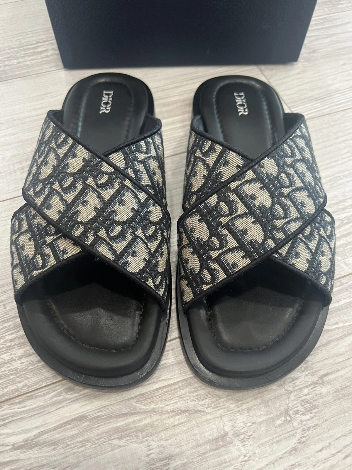 Sandales Christian Dior logo cuir 43 hommes 