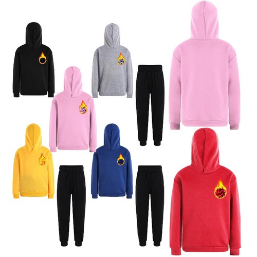 Kids Girls Boys Sportswear Cycling Tracksuit Long Sleeve Sport Suit Athletic - Picture 6 of 83