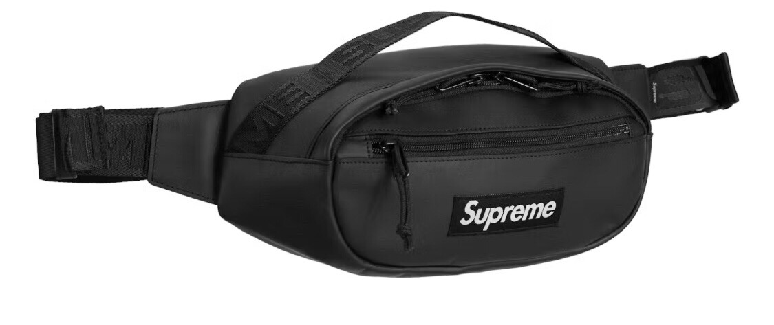Black Leather Supreme Waist Bag FW23 Supreme week 10 IN HAND
