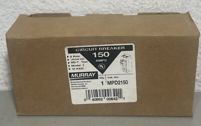 #ad NEW Murray MPD2150 CIRCUIT BREAKER 150 AMP 120 240 VAC 2 POLE MD T Type Model 1 $161.49