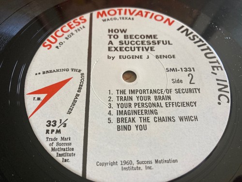 HOW TO BECOME A SUCCESSFUL EXECUTIVE VINYL LP RECORD ALBUM EUGENE J. BENGE RARE - 第 5/9 張圖片