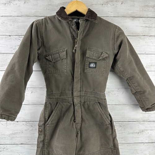 Polar King By Key Youth Kids Unisex Small Insulated Cotton Coveralls Brown - Picture 2 of 14