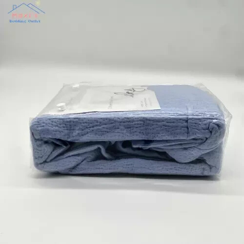 SKY TEXTURED MATELASSE 2 EURO PILLOW SHAMS, COLOR BLUE NEW - Picture 4 of 5