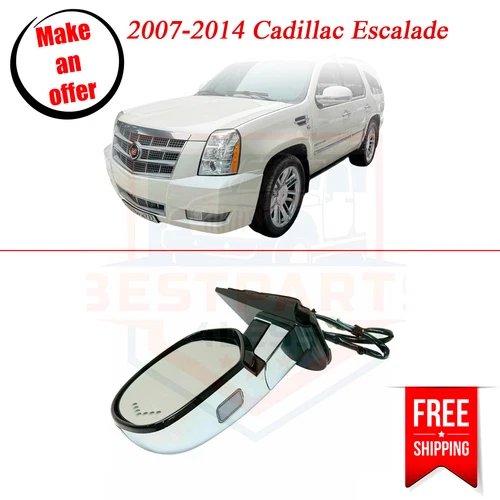 Left Side Heated Folding Power Mirror for 2007-2014 Cadillac Escalade