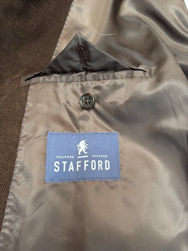 Stafford Classic Fit Cord Braun Herren Blazer Gr. 50 R Ellenbogen Patches Academia - Bild 8 von 24