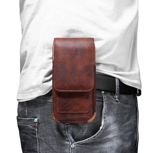 PU Leather Phone Wallet Case Mobile Phone Pouch Phone Belt Bag Mens Waist Pack - Zdjęcie 6 z 14