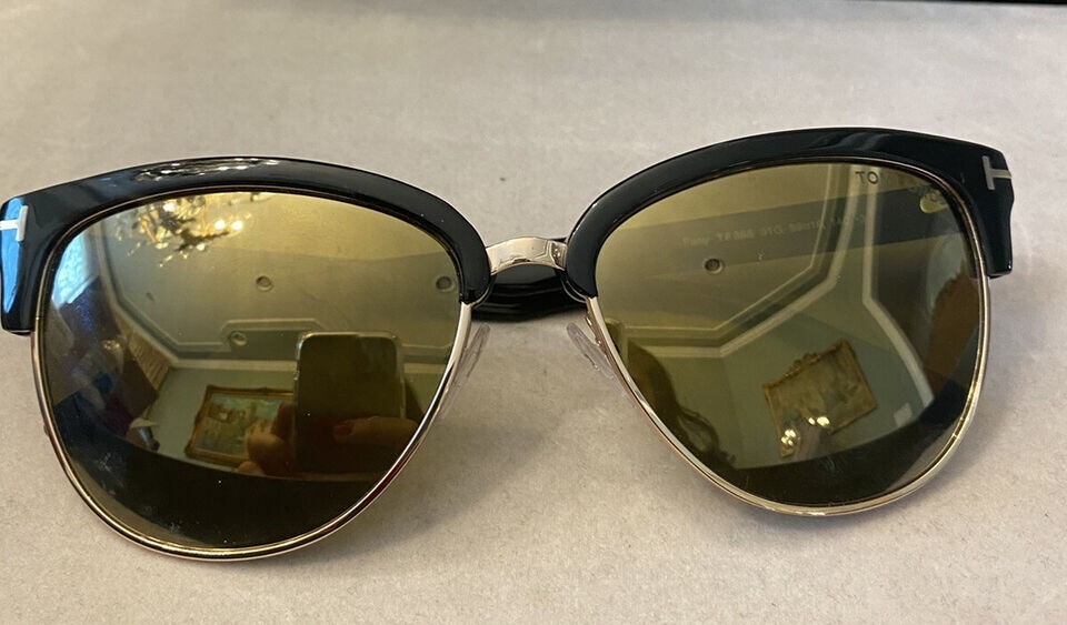 Tom Ford Sunglasses Fany Black/Gold Mirrored TF368 01G 59-16