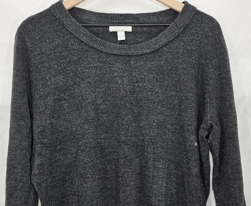 NWT New York & Co Womens Sweater Crewneck Charcoal Gray Dark Academia Casual XL - Picture 7 of 16