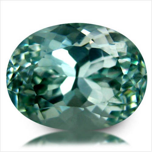 8,58 cts natürlicher ovaler grüner IF-VVS Kunzit (Afghanistan) - Bild 1 von 2