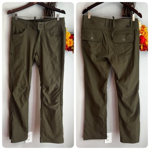 prAna Womens Halle Standard Fit Hiking Active Pant II Sz 6 in Slate Green UPF 50