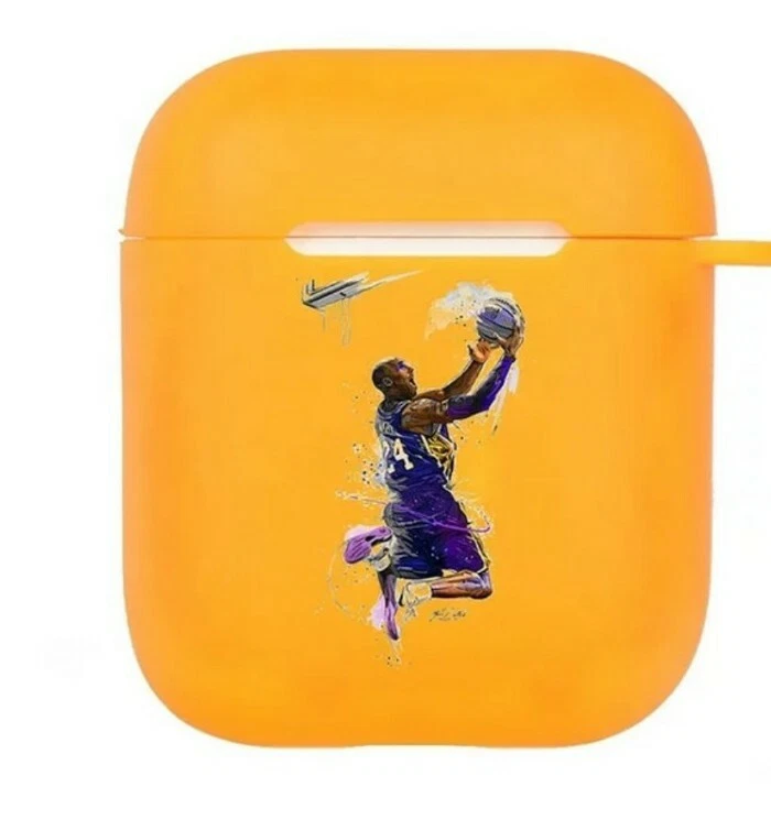 Kobe Bryant THE LEGEND Silicone Apple AirPod Case Gen 1 2 w Clip