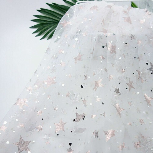Lace Star Fabric Mesh Sequin Voile DIY Curtain Dress Skirt Drapery Craft Net - Picture 16 of 17