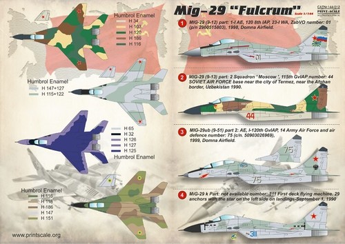 Calcomanía de tobogán acuático escala impresa 144-012 para avión 1:144 MiG-29 - Imagen 13 de 20