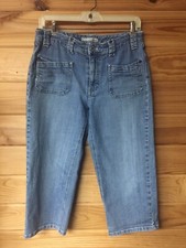 Chico s Platinum Women s Denim Cropped Capri Blue Jeans Size 1