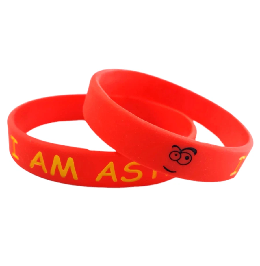 WWW.MEDICALWRISTBANDSFORYOU.COM 2x I AM ASTHMATIC WRISTBAND (Youths) 7inch circumference Debossed ASTHMA school