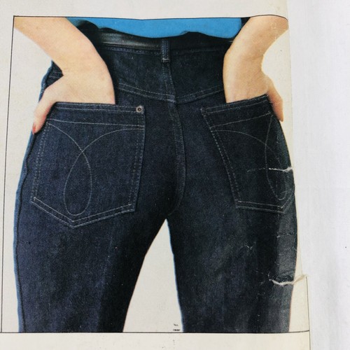 CALVIN KLEIN Vintage Vogue 2442 Pattern UNCUT 1980s Jeans Skirt Sz 10 - Picture 4 of 10