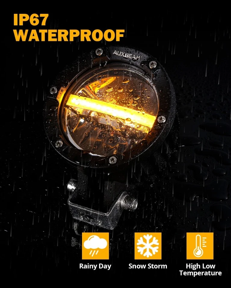 Luz de trabalho LED AUUXBEAM 4" polegadas neblina de direção offroad para caminhão Kenworth Peterbilt - Imagem 4 de 4