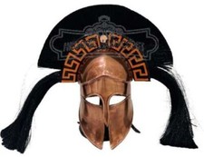 Casque Corinthien Grec Avec Plumet Armure Casque Antique En Cuivre Avec Plumet