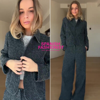 MASSIMO DUTTI NWT SS25 MEDIUM BLUE Short textured denim jacket 6762/762 