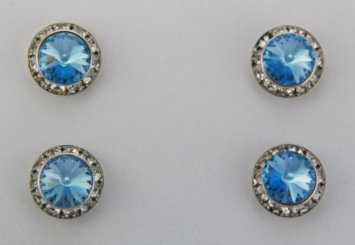 Завершающий штрих - Магнитная застежка- булавка - Камень цвета морской волны - Серебристая отделка 9890₽