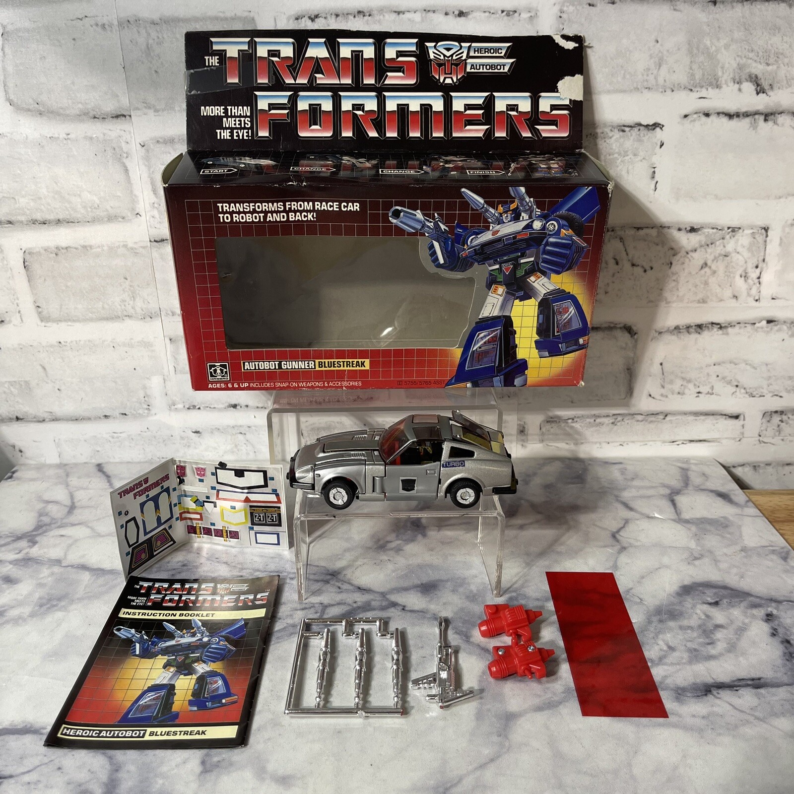 Transformers G1 Bluestreak w/ Box Accessories Complete 1984 - Missiles Unpunched