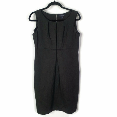 lands end ponte knit dress Lands End 8T Tall Sleeveless Shift Dress Ponte Knit Black Blue Floral Paisley