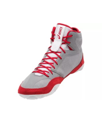 Asics Dan Gable EVO Wrestling Shoes - Aluminum/White/Red  display picture 1