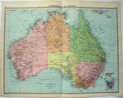 Australia - Original 1926 Map by George Philip. Vintage | eBay