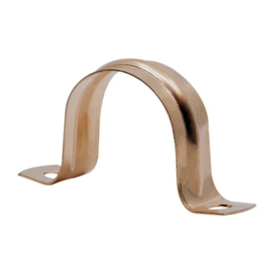 PIPEWORK SUPPLIERS Copper Saddle Clip - Sizes 15mm - 22mm - 28mm - PACK OF TEN