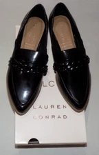 LC Lauren Conrad Women's Memory Foam DEMII Loafers Black M 9 9.5 New