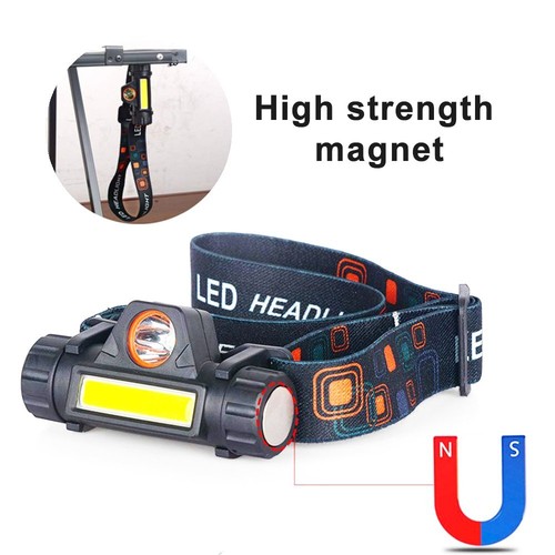 LED Headlamp Super Bright Head Torch USB Rechargeable COB Headlight Waterproof - Picture 7 of 14