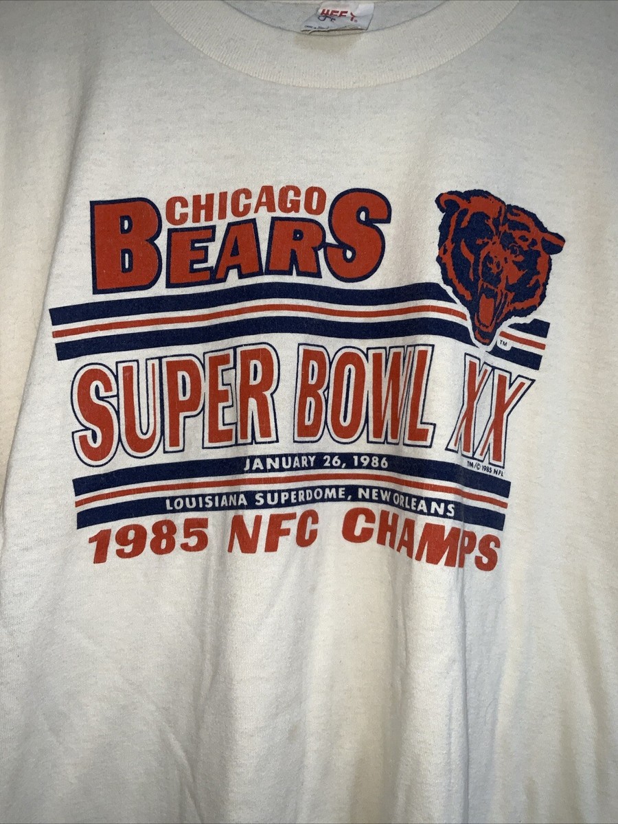 Vintage 1986 Superbowl XX Chicago Bears T-Shirt Screen Stars