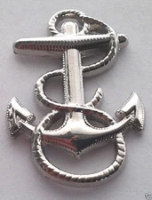 US NAVY ANCHOR SILVER (SMALL 1-1/8") Military Hat Pin P12624 EE