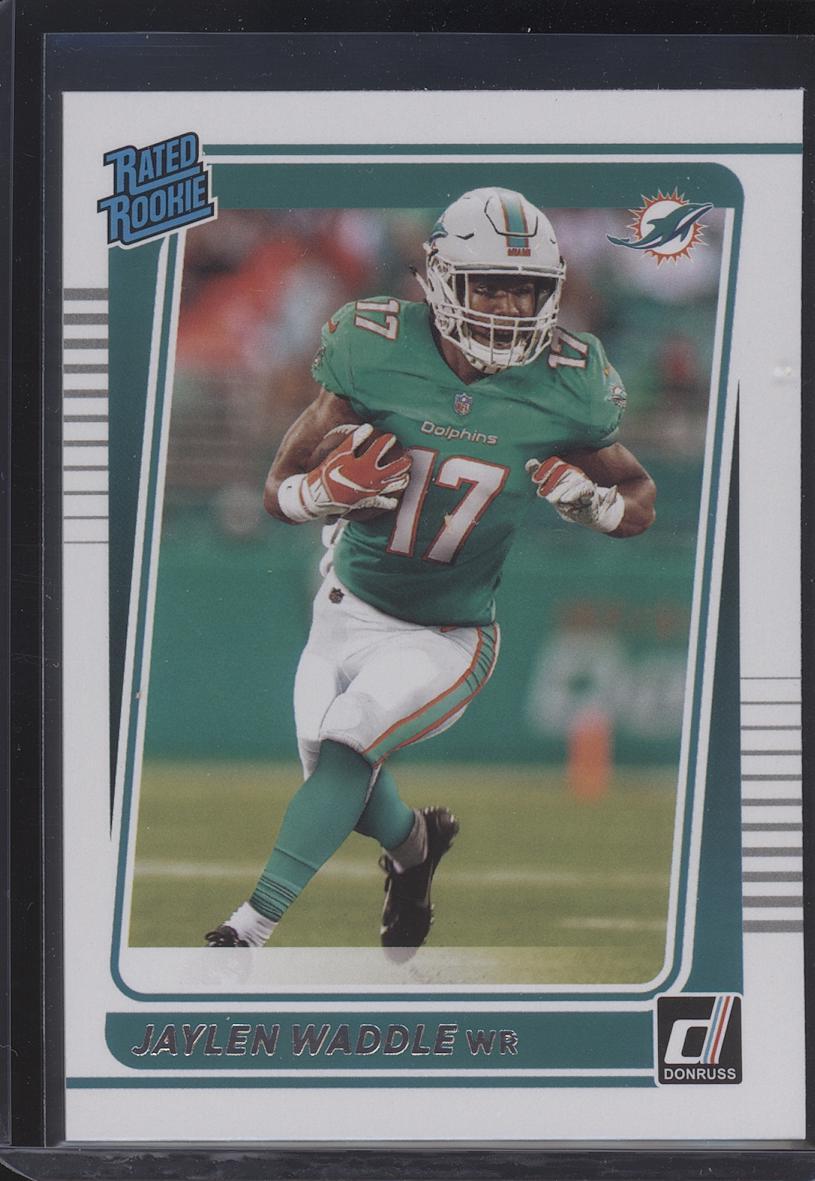 Jaylen Waddle 2021 Donruss #263 Press Proof Premium Rated Rookie Miami Dolphins