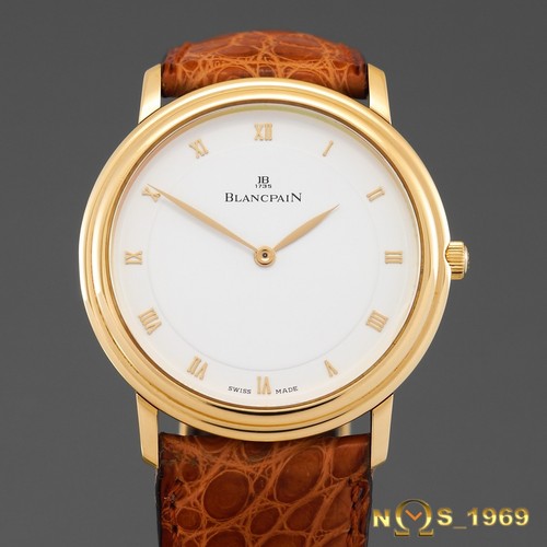 BLANCPAIN VILLERET 0021-1418-55 ULTRA THIN 18K GOLD 34MM MEN'S | eBay
