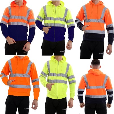 Hi Vis Alta Visibilità Felpa Con Cappuccio Maglione Felpa con Cappuccio in Pile Workwear s-3xl