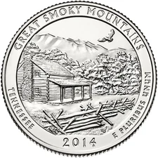 2014-P GREAT SMOKY MOUNTAINS, TN "ATB" NATIONAL PARK QUARTER 1-COIN BRILLIANT UN