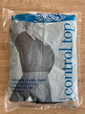 VTG Pantyhose Silkies Jet Black Tall X-Tall Control Top Nylon Hose Made in USA