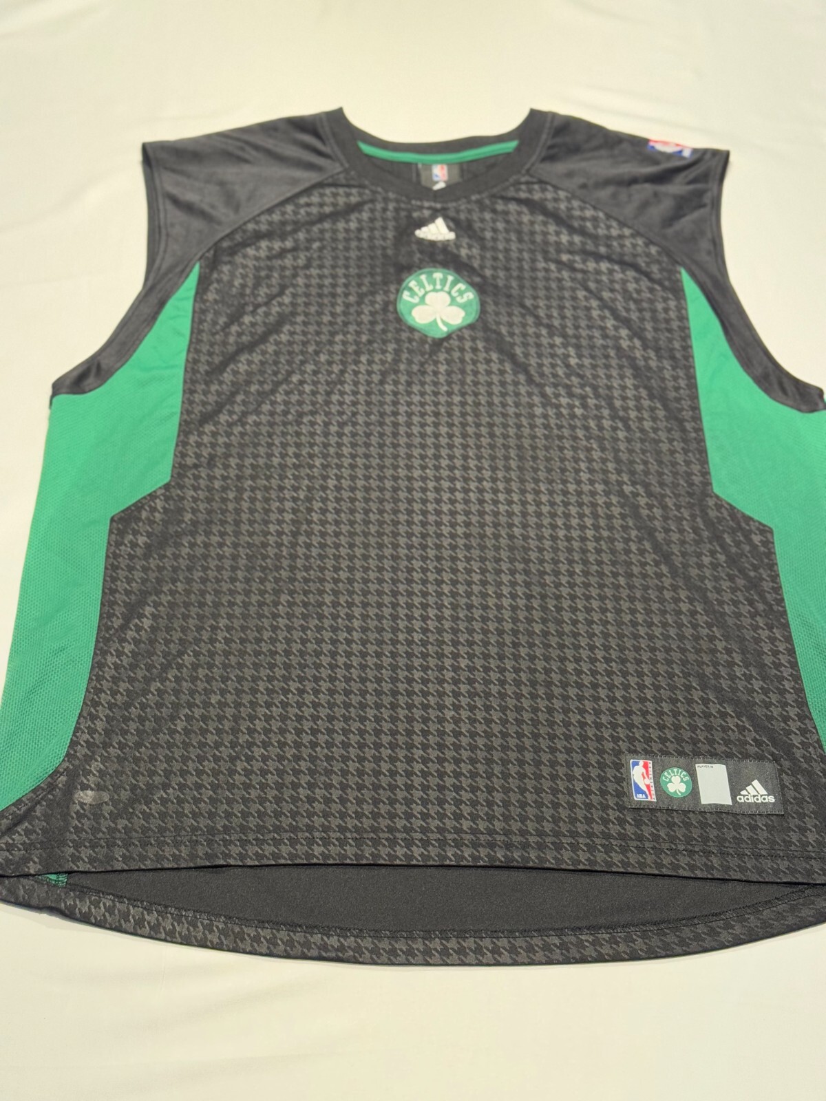 Adidas NBA Authentic Boston Celtics Black Green Shoot Around Jersey Size 2XL