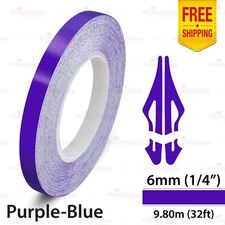 1/4" 6mm PinStriping Pin Stripe Tape Styling Decal Vinyl Sticker PURPLE-BLUE