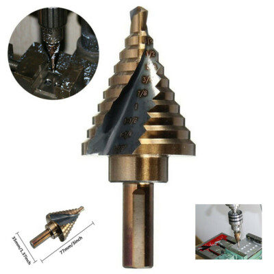 Quick Change 1/4'' to 1-3/8'' Step Drill Bit Cobalt M42 Reamer HSS Cobalt Unibit
