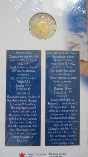 1996 Canada Two Dollars FIRST CANADIAN Toonie Coin $2 Mint Set - Picture 3 of 3