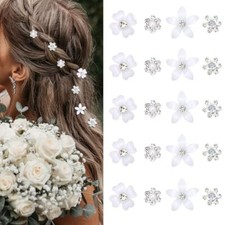 Mini Rhinestone Hair Pins - 20Pcs Cute Small Decorative Wedding  Bridal White