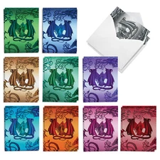 20 Asst'd Blank Note Cards 4"x5.12" with Env. (10 Designs) Dragon Initials M