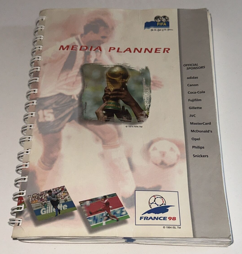 1998 FIFA World Cup France Official Media Planner Guide Sponsors Maps Notebook