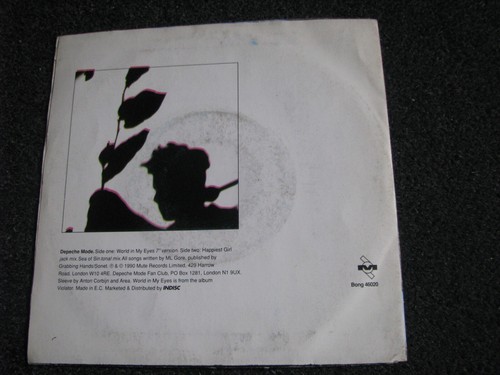 Depeche Mode-World in my Eyes 7" Vinyl-1990 Belgium-Mute-Muster-Sabam-BONG 46020 - Picture 3 of 5