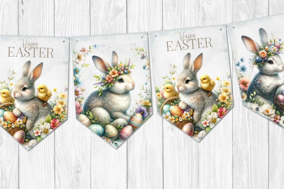 Пасхальный баннер украшение для кроликов и цыплят - Изображение 4 из 4