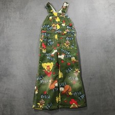 True Vintage 1970 s Hee Haw Denim Jean Overalls Bib Youth Kids Size 4 Green 70s
