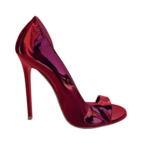 GIOHEL ITALY HIGHEST HEEL PUMPS SANDALS PATENT PUMPS STILETTO PEEP TOE ROSSO 45 - Imagen 3 de 5